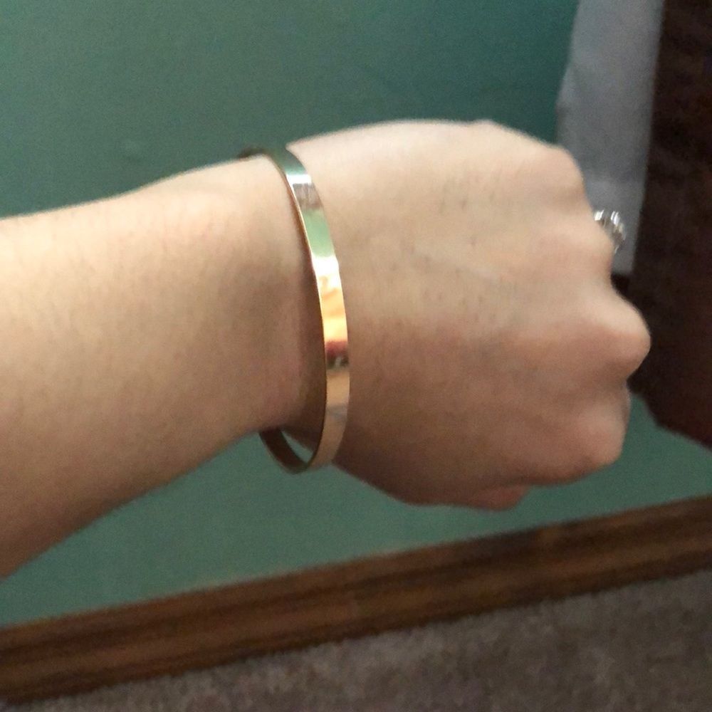 Gold alloy bangle cuff bracelet- plain